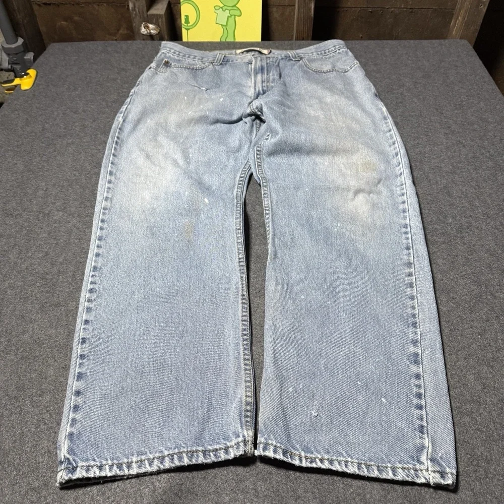 VTG Y2K Levi's 505‎ Straight Fit Mens Splattered Distressed Jeans 36x29 (34x27)
